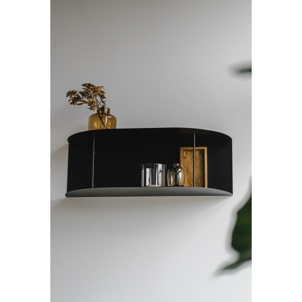 Čierna poschodová kovová polica 60 cm Lina – noo.ma-image-1