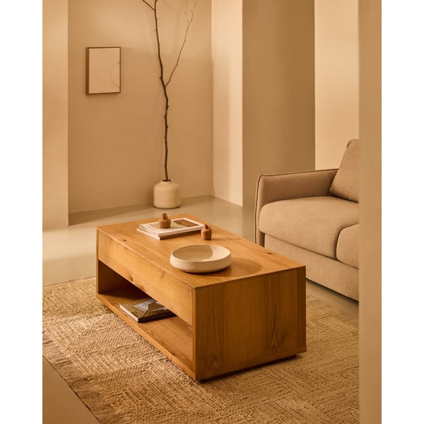 Konferenčný stolík v dekore duba v prírodnej farbe 60x120 cm Alguema – Kave Home-image-1
