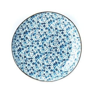 Modro-biely keramický tanier Mij Daisy, ø 23 cm