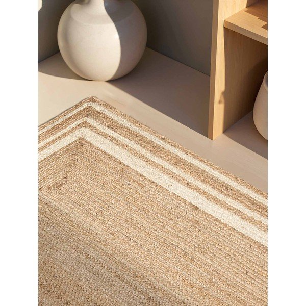 Krémovobiely/v prírodnej farbe obojstranný/ručne tkaný jutový koberec 120x170 cm Jutta – Hanse Home-image-2