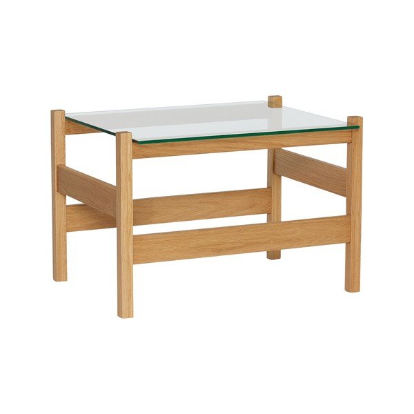 Konferenčný stolík so sklenenou doskou v prírodnej farbe 52x66 cm Ledge – Hübsch-image-3