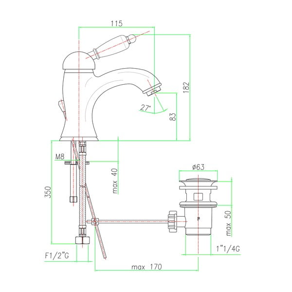 Stojančeková umývadlová batéria v striebornej farbe Kirké White – Sapho-image-2
