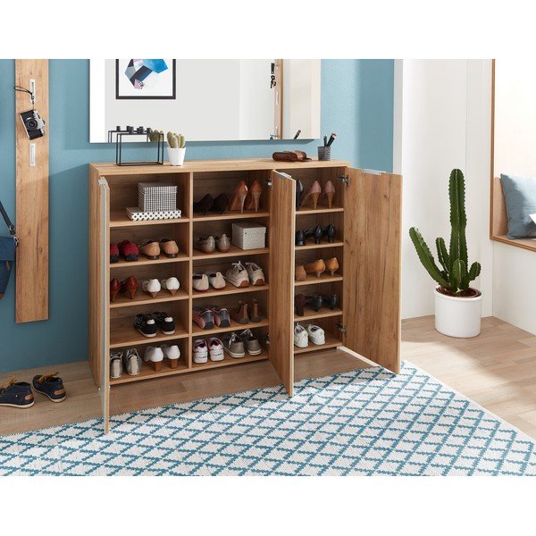 Biela skrinka na topánky v dekore duba Telde - Germania-image-1