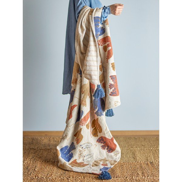 Hnedá deka z recyklovanej bavlny 130x160 cm Anniversary – Bloomingville-image-1