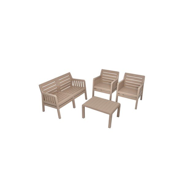 Béžová záhradná lounge súprava pre 4 Lara – Floriane Garden