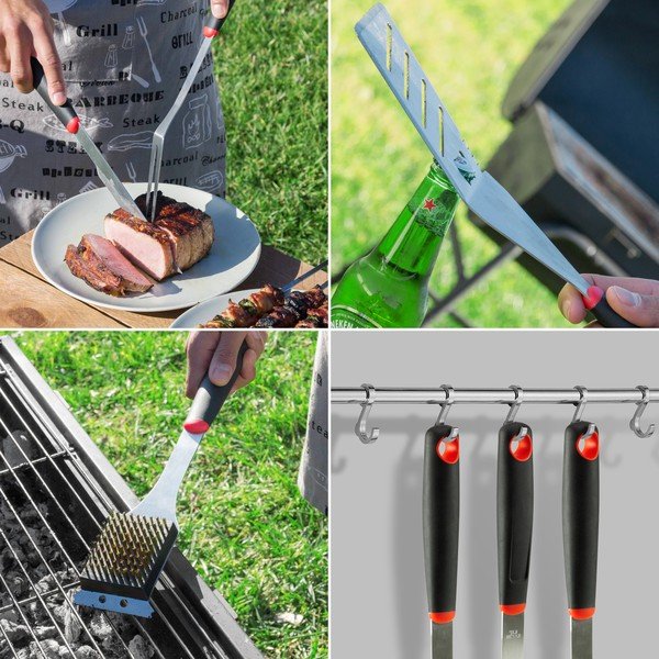 11-dielna sada náradia na grilovanie z antikoro ocele v kufríku InnovaGoods Professional Barbecue-image-3