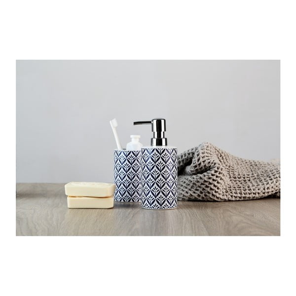 Modrý keramický dávkovač na mydlo Wenko Lorca-image-4
