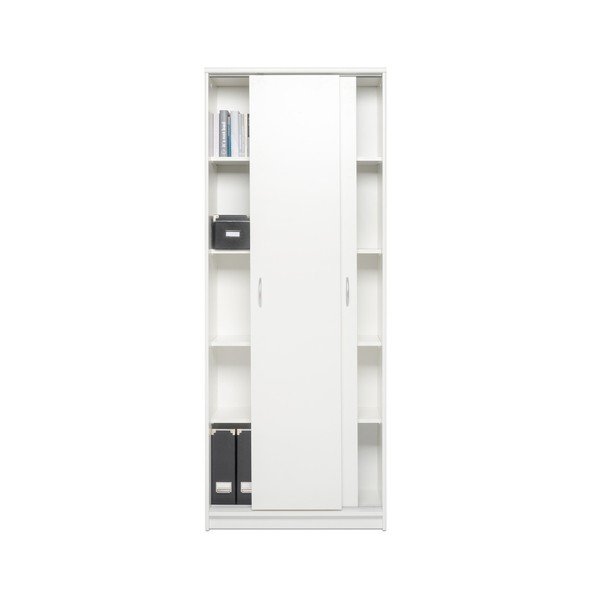 Biela skriňa s 2 posuvnými dverami Intertrade Kiel, šírka 74 cm-image-2