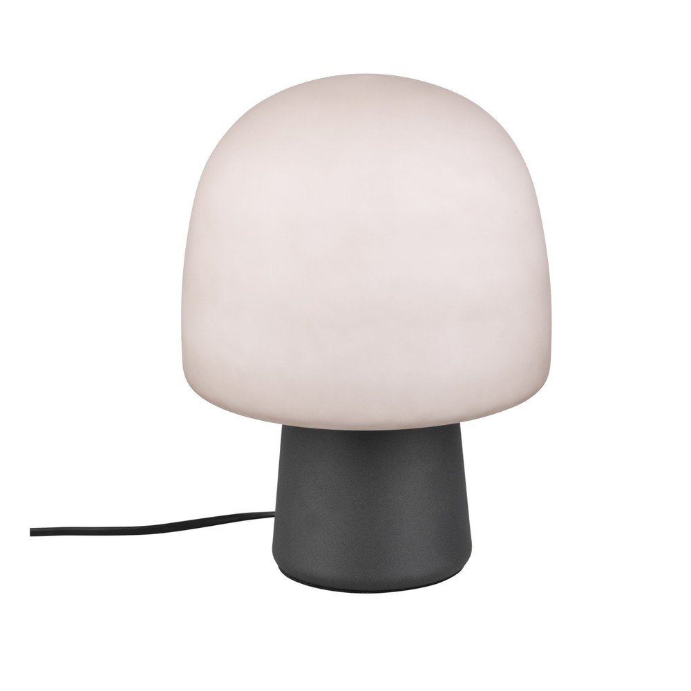 E-shop Čierno-biela stolová lampa so skleneným tienidlom (výška 27 cm) Steen – Trio