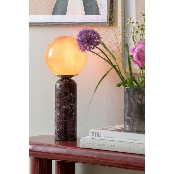 Vínovočervená mramorová stolová lampa (výška  38 cm) Lazio Sphere – Leitmotiv-image-1