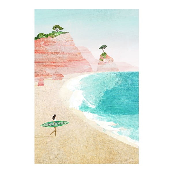 Plagát 30x40 cm Surf Girl - Travelposter