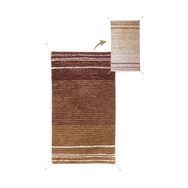 Bavlnený koberec v tehlovej farbe 80x140 cm Twin Toffee – Lorena Canals