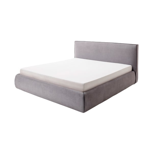 Sivá čalúnená dvojlôžková posteľ 180x200 cm Milan - Meise Möbel