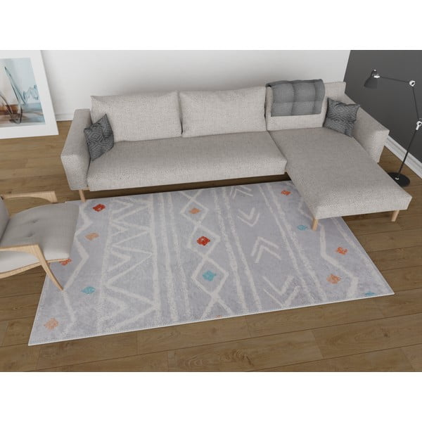 Svetlosivý umývateľný behúň 80x200 cm – Vitaus-image-1