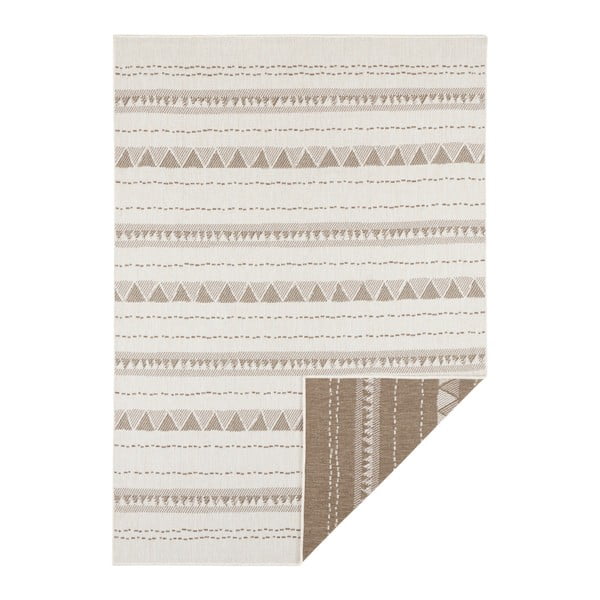 Hnedo-krémový obojstranný koberec vhodný aj do exteriéru Bougari Bahamas, 80 × 150 cm