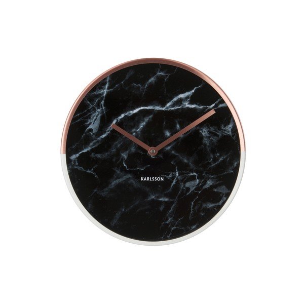 Nástenné hodiny s ručičkami v medenej farbe Karlsson Marble Delight