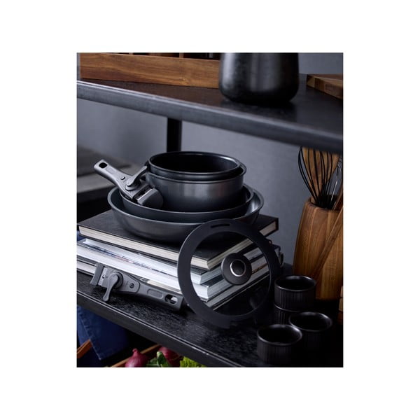 Hliníková súprava rajnice s nepriľnavým povrchom s odnímateľnou rukoväťou a pokrievkou 2 ks 2,4 l – Holm-image-3