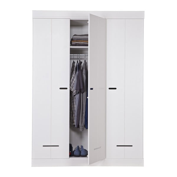 Biela trojkrídla skriňa WOOOD Locker-image-3