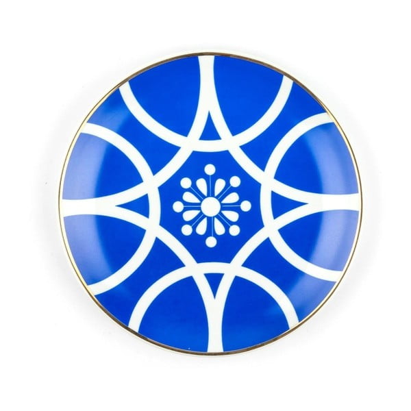Modro-biely porcelánový tanier Vivas Larin, Ø 23 cm