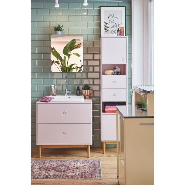 Ružová závesná/so zrkadlom kúpeľňová skrinka 50x58 cm Color Bath – Tom Tailor-image-1