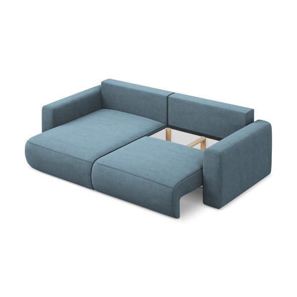 Svetlomodrá rozkladacia/s úložným priestorom rohová pohovka (ľavý roh/s leňoškou) Kapua – Makamii-image-3