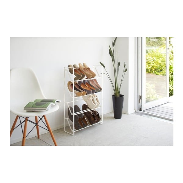 Biely kovový stojan na topánky Frame – YAMAZAKI-image-1