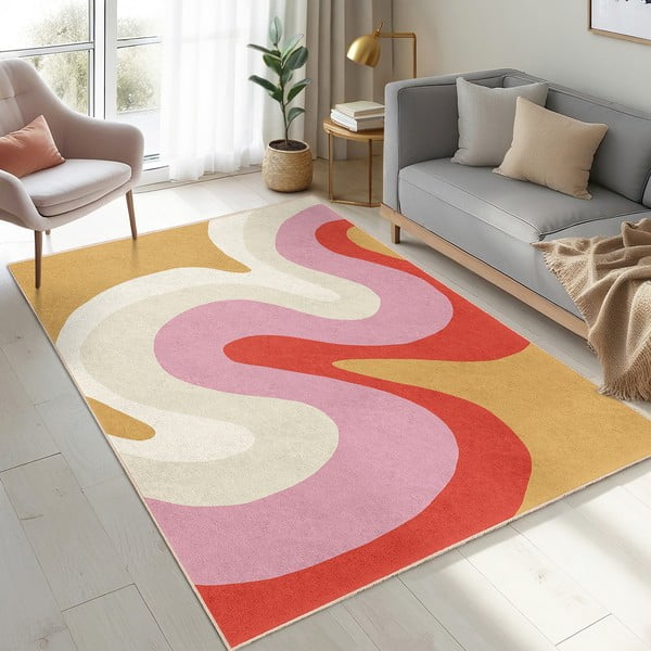 Žltý/ružový prateľný koberec 160x230 cm Raspberry Creamsicle – Mila Home-image-4