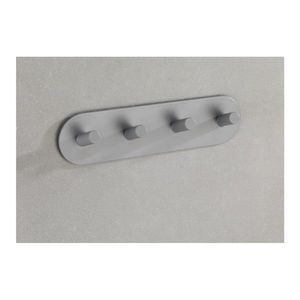 Sivý samodržiaci nástenný vešiak so 4 háčikmi Wenko Piceno-image-3