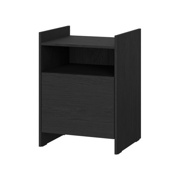 Čierny nočný stolík s poličkami Toopt – noo.ma