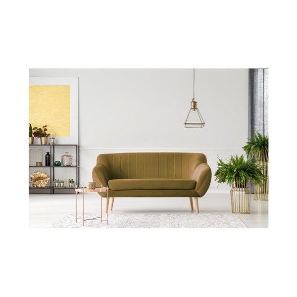 Horčicovožltá dvojmiestna pohovka Mazzini Sofas Benito-image-4