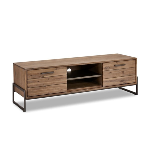 Hnedý TV stolík z masívneho dreva Furnhouse Mallorca-image-2