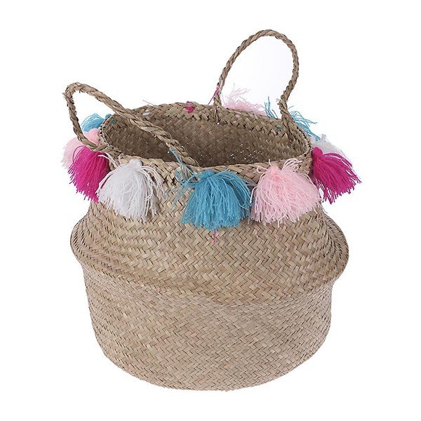 Pletený košík  InArt Multi Pom Pom
