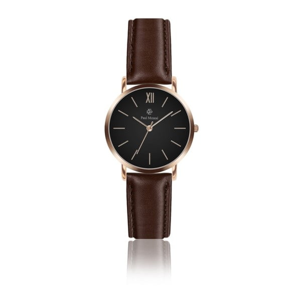 Dámske hodinky s tmavohnedým koženým remienkom Paul McNeal, ⌀ 3,6 cm