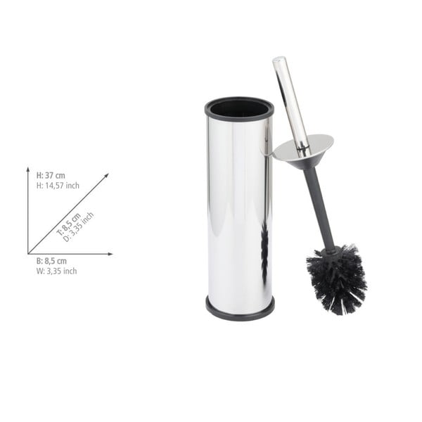 WC kefa z nehrdzavejúcej ocele v lesklo striebornej farbe Olmedo – Wenko-image-2