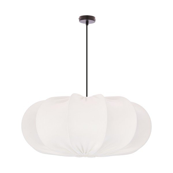 Biele závesné svietidlo s textilným tienidlom ø 52 cm Cafee – Candellux Lighting-image-4