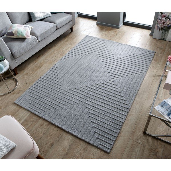 Sivý vlnený koberec Flair Rugs Estela, 160 x 230 cm-image-4