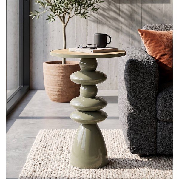 Kovový okrúhly odkladací stolík ø 45,5 cm Metal Console – Mauro Ferretti-image-1
