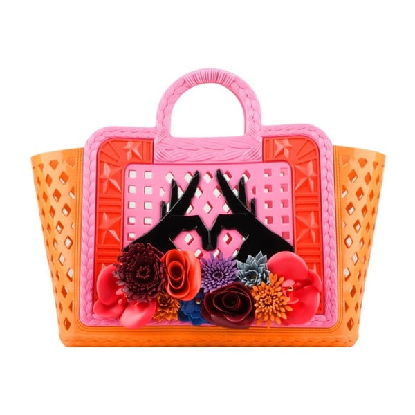 Oranžovo-ružová plastová kabelka Kartell Parati