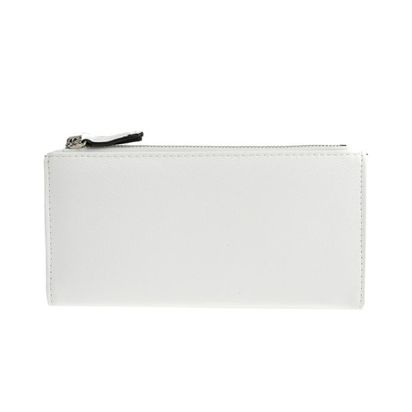 Biela koženková peňaženka Carla Ferreri, 10.5 x 19 cm