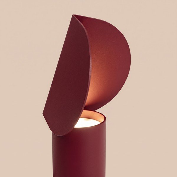 Vínovočervená hliníková LED stolová lampa (výška  15 cm) BISCUIT – Thoro-image-3