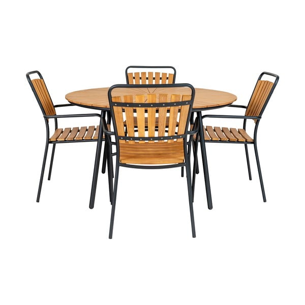 Okrúhly záhradný jedálenský stôl z teakového dreva ø 130 cm Cleveland – House Nordic-image-3