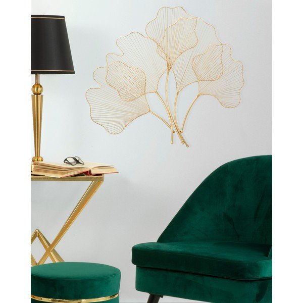 Nástenná dekorácia v zlatej farbe Mauro Ferretti Glam Leaf, 69 × 62 cm-image-1