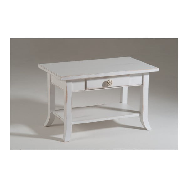 Biely drevený odkladací stolík Castagnetti Elle

