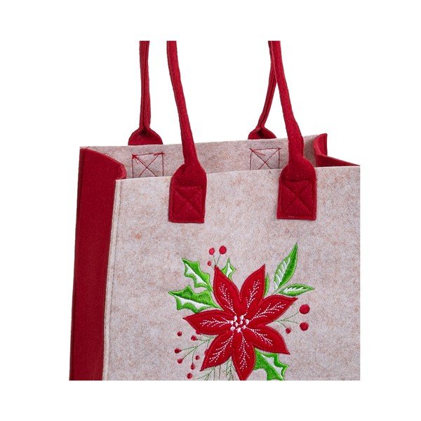 Darčeková taška s vianočným motívom 23x12 cm Poinsettia – Casa Selección-image-1