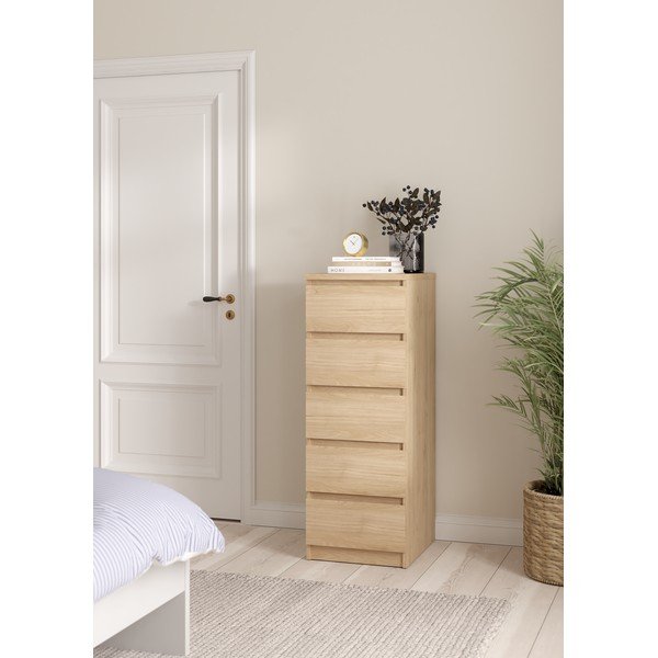 Komoda v dekore duba v prírodnej farbe 40x111x50 cm Naia – Tvilum-image-1