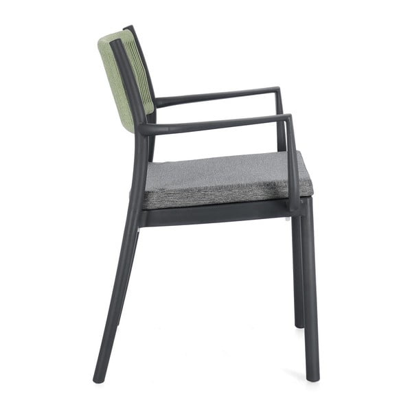 Sivé plastové záhradné stoličky v súprave 4 ks Alvin – Bizzotto-image-3