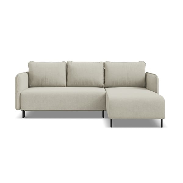 Béžová rozkladacia/s úložným priestorom rohová pohovka (pravý roh) Luana – Makamii