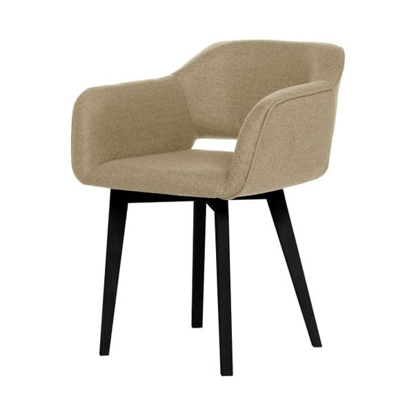 Pieskovohnedá stolička s čiernymi nohami My Pop Design Oldenburg