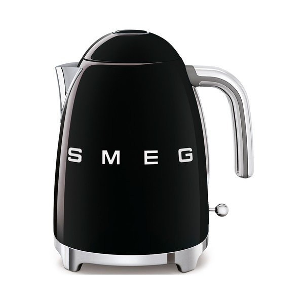 Čierna rýchlovarná kanvica z nehrdzavejúcej ocele 1,7 l Retro Style – SMEG