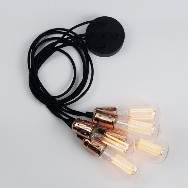 Päťramenné závesné svietidlo s detailmi v medenej farbe Sotto Luce Uno-image-4